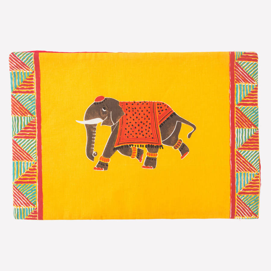 indian inspired elephant placemat by spice kitchen