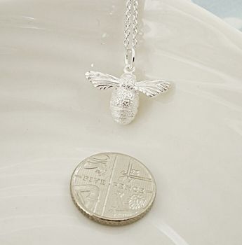 Sterling Silver Bee Necklace, 7 of 9
