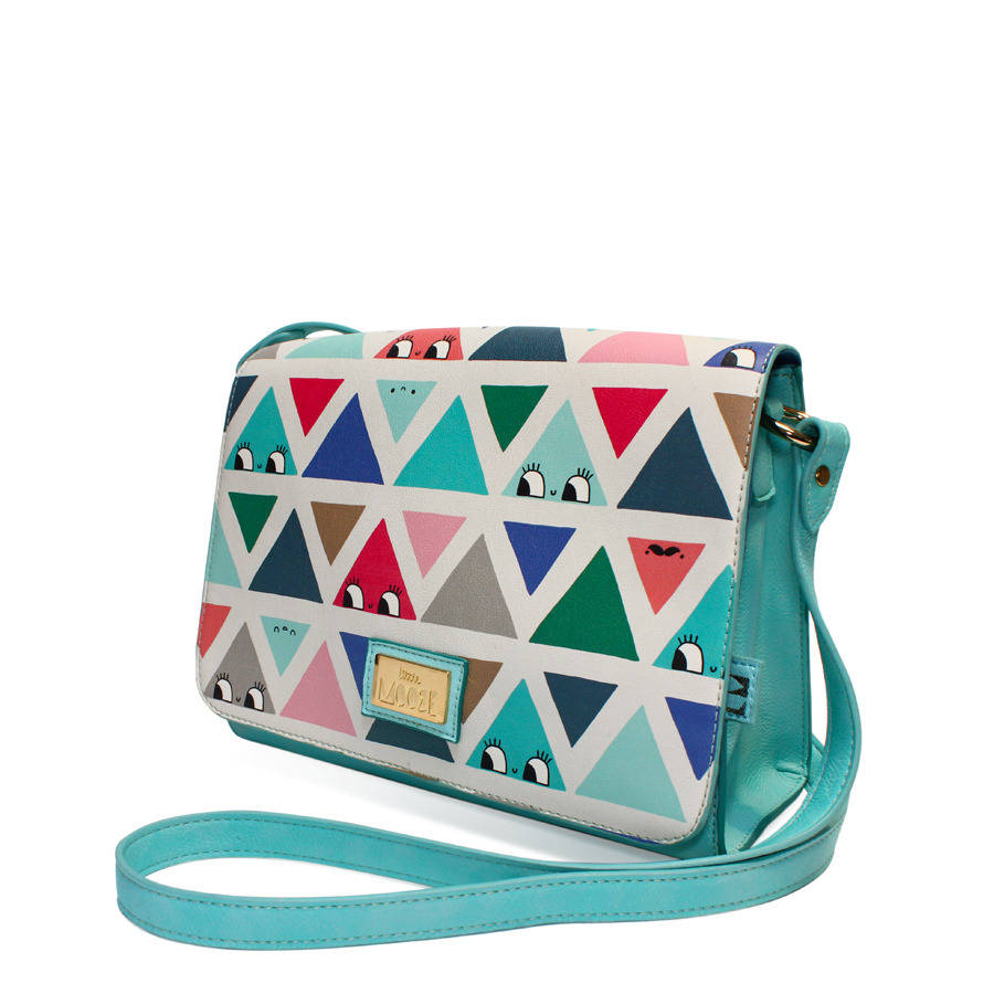 'Don't Be Square' Triangle Patterned Handbag By Little Moose
