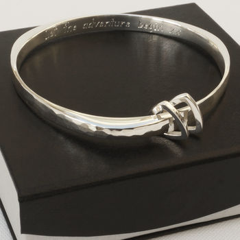 Personalised Wide Bangle With Triangle Charms, 6 of 7