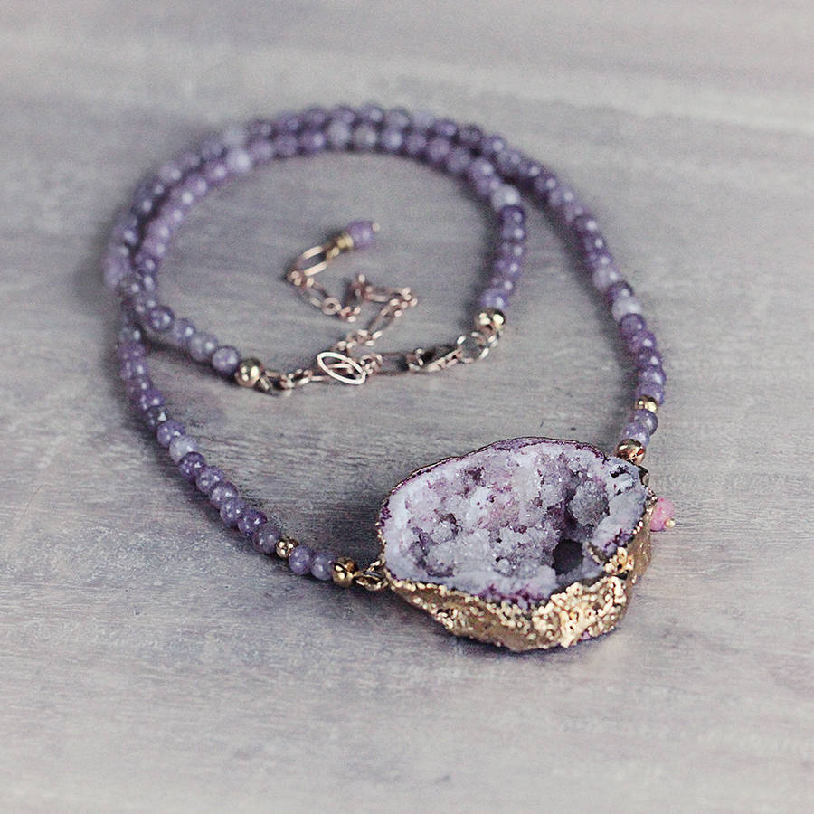 Druzy And Jade Necklace