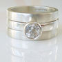 Recycled Silver Stacking Engagement Ring Set, thumbnail 2 of 6