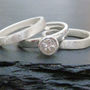 Recycled Silver Stacking Engagement Ring Set, thumbnail 1 of 6