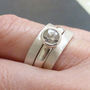 Recycled Silver Stacking Engagement Ring Set, thumbnail 4 of 6