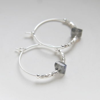 Sterling Silver And Labradorite Hoops, 5 of 12