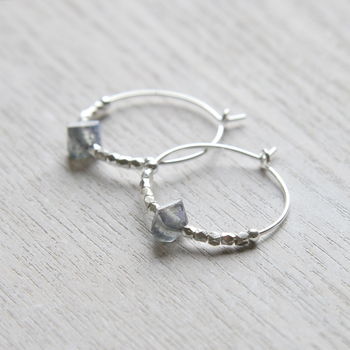Sterling Silver And Labradorite Hoops, 10 of 12