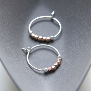 Petite Rose Gold Vermeil And Sterling Silver Hoops, 10 of 12