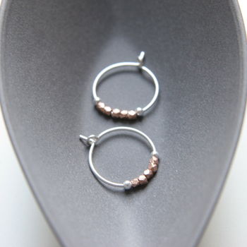 Petite Rose Gold Vermeil And Sterling Silver Hoops, 11 of 12