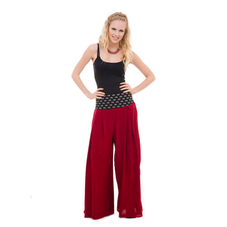 elasticated waist palazzo trousers