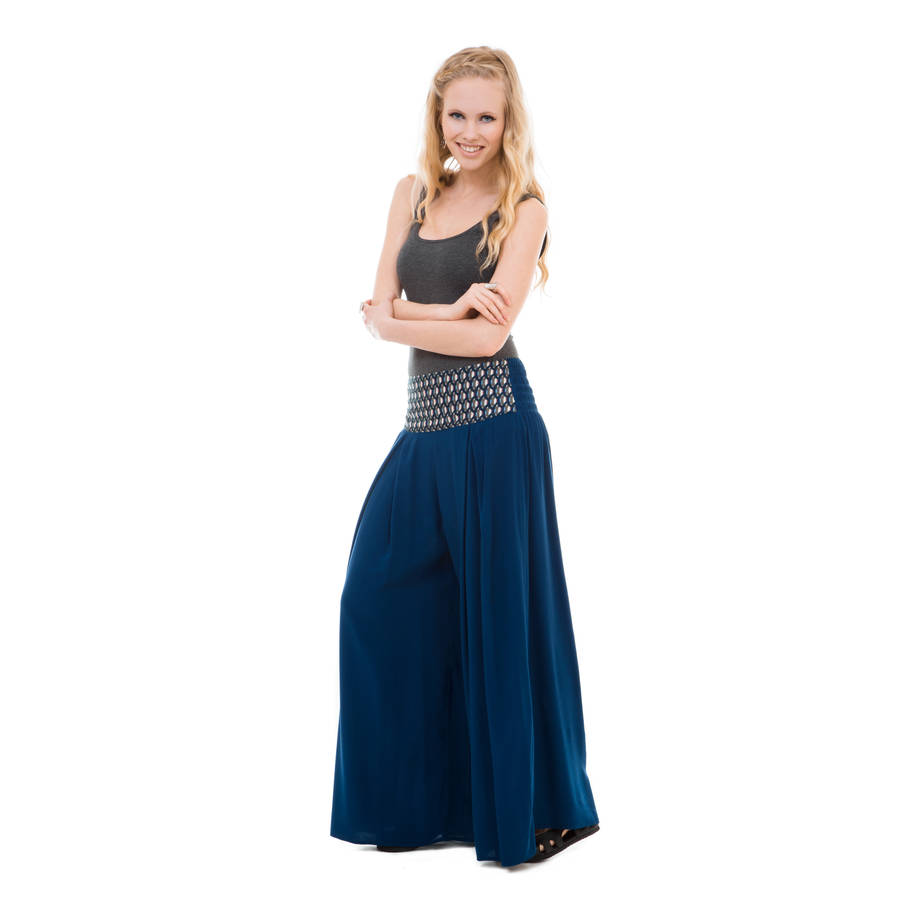 elasticated waist palazzo trousers