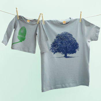 Oak / Acorn Tree Twinning Tshirt Top Set, 5 of 6