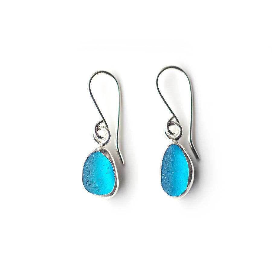 Turquoise Sea Glass Drop Earrings By Tania Covo | notonthehighstreet.com