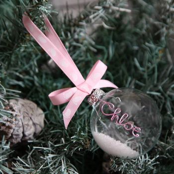 Personalised Glass New Baby Bauble, 5 of 6