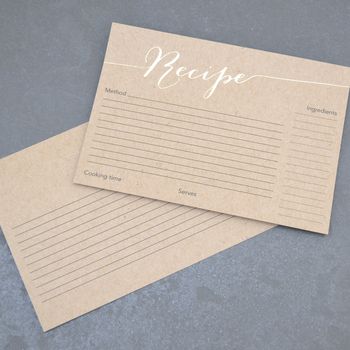 Set Of Hand Pressed Foil Recipe Cards, 3 of 3