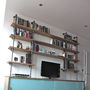 Simeon Reclaimed Wood Shelves With Glass Sliding Doors, thumbnail 1 of 5