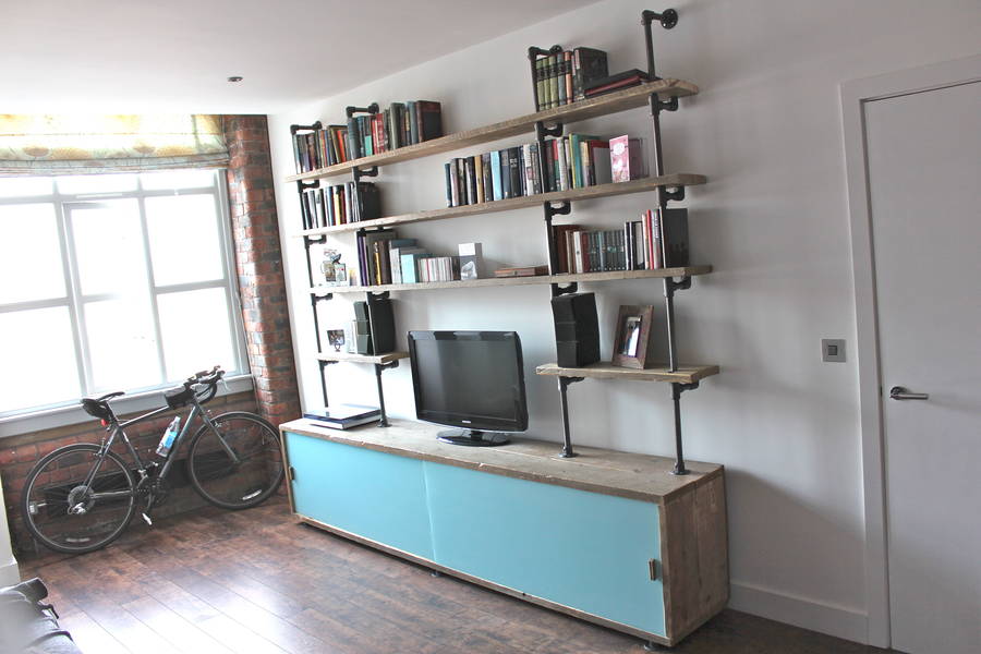 Simeon Reclaimed Wood Shelves With, Reclaimed Wood Bookcase With Glass Doors