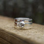 Recycled Silver Stacking Engagement Ring Set, thumbnail 5 of 6