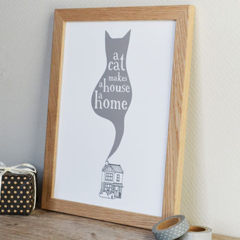 'A Cat Makes A House A Home' Unframed Print, 2 of 8