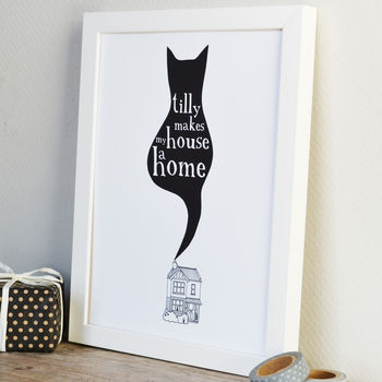 'A Cat Makes A House A Home' Unframed Print, 4 of 8