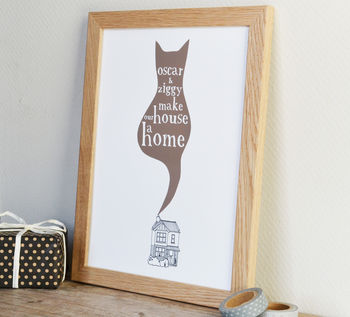'A Cat Makes A House A Home' Unframed Print, 3 of 8