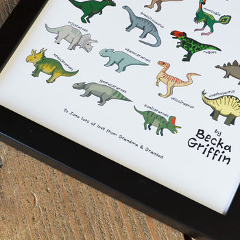 Dinosaur Alphabet Art Print Unframed, 4 of 6