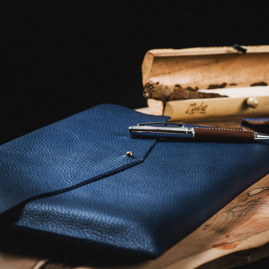 luxury leather a4 document, tablet and laptop sleeve by n'damus london ...