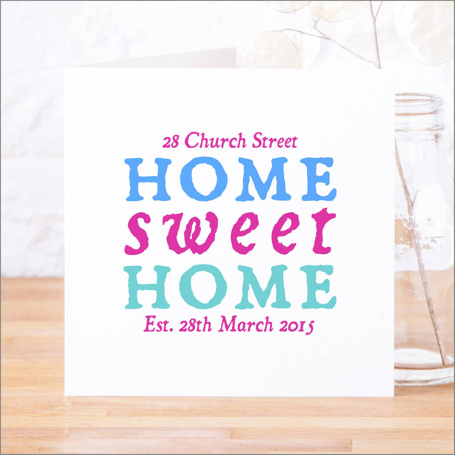Personalised 'Home Sweet Home' New Home Card, 1 of 9