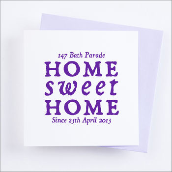 Personalised 'Home Sweet Home' New Home Card, 8 of 9