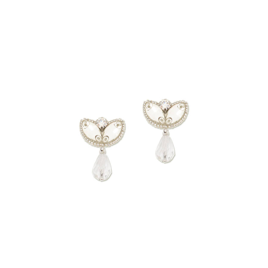 crystal drop wedding earrings in silver by britten weddings