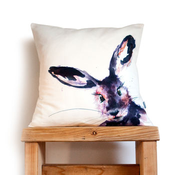 Inky Hare Cushion, 2 of 5