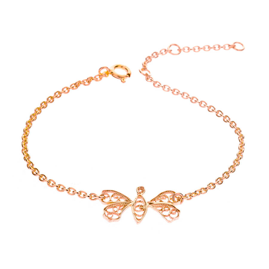 Rose Gold Butterfly Friendship Bracelet By Lebrusan Studio ...