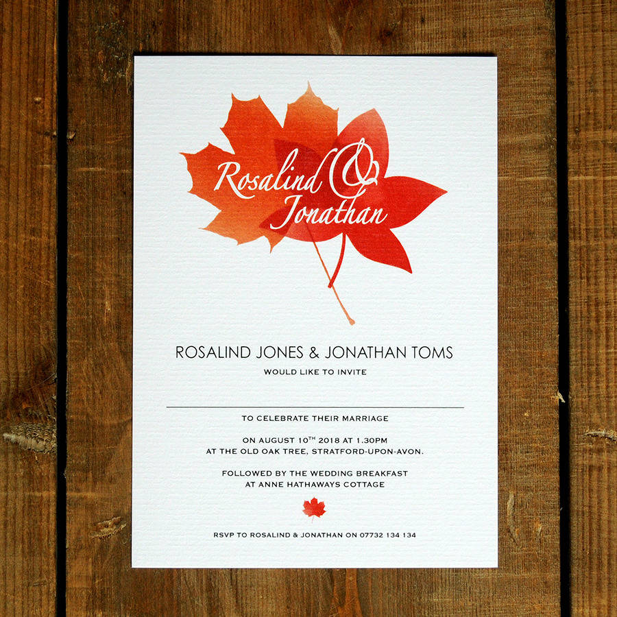 Autumn Leaves Wedding Invitations And Save The Date By Feel Good