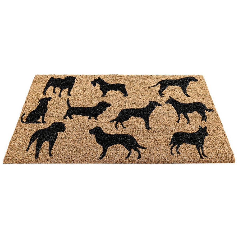 black dog montage coir doormat by garden selections