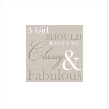 'Classy & Fabulous' Chanel Quote Print, 2 of 3