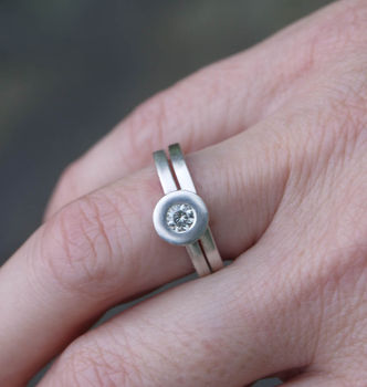 Ethical Silver Engagement Ring Set, 3 of 4