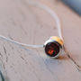 Garnet Silver Slider Necklace, January Birthstone, thumbnail 2 of 3