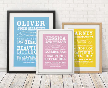 Personalised New Baby Details Print, 8 of 8