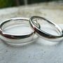 Recycled Silver Comfort Fit Wedding Ring Set, thumbnail 1 of 3