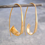 Ribbon Hoop Gold Plated Silver Earrings, thumbnail 1 of 7