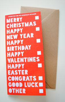 'All Occasions In One' Funny Value Christmas Card, 6 of 6