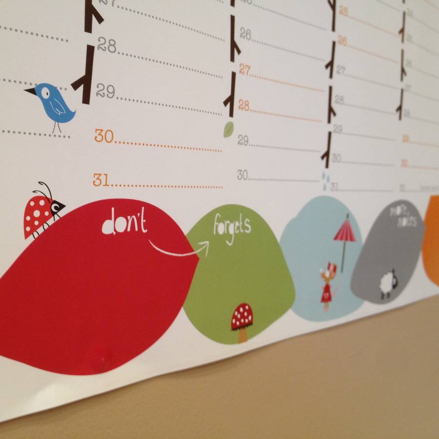 Large family wall planner by half pint home notonthehighstreet