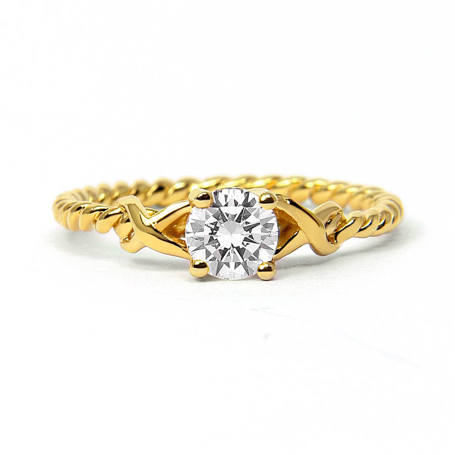 braided fairtrade ethical  diamond engagement  ring  by 
