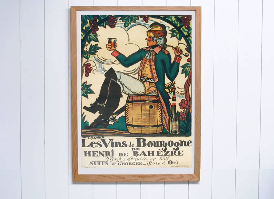 Original Les Vins De Bourgogne 1916 Wine Poster By The Poster ...