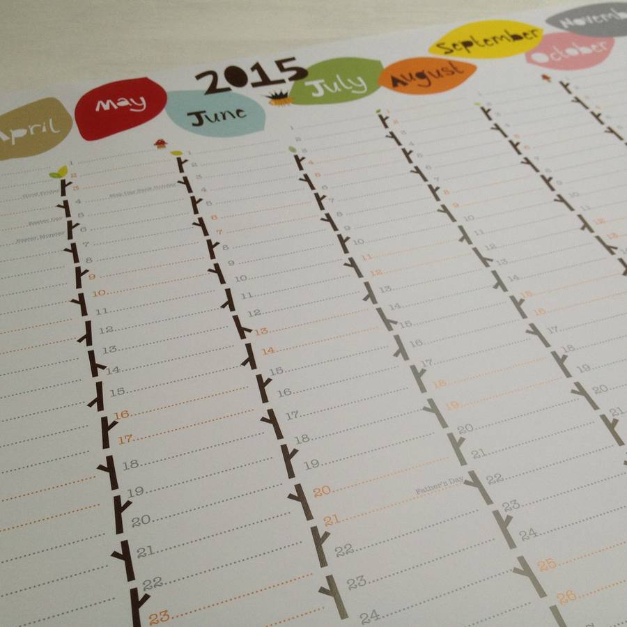 Large family wall planner by half pint home notonthehighstreet