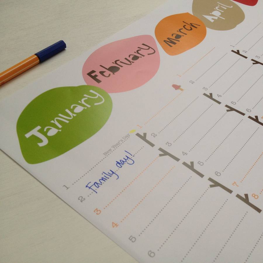 Large family wall planner by half pint home notonthehighstreet