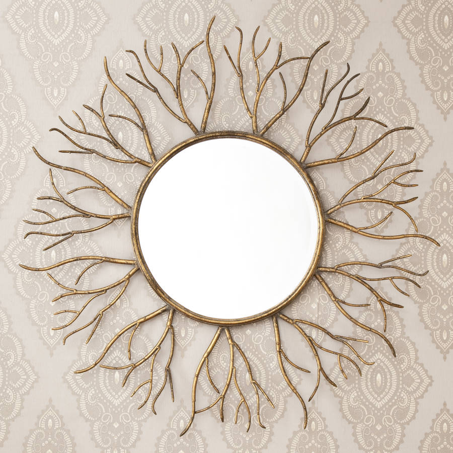 bronzed gold twig mirror by decorative mirrors online