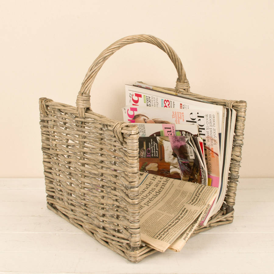wicker open ends magazine and newspaper basket by dibor
