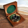 Personalised Brass Compass Paperweight With Wooden Box, thumbnail 1 of 3
