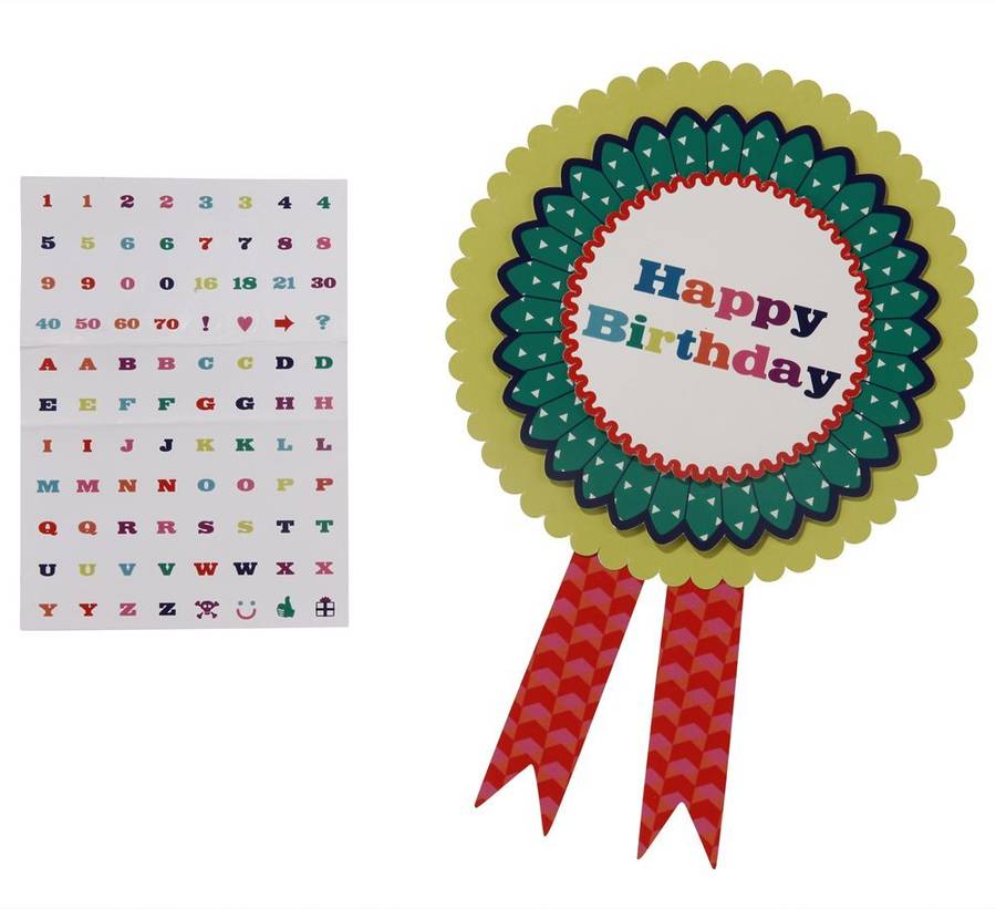 customisable happy birthday rosette by postbox party ...