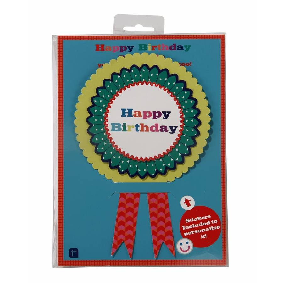 customisable happy birthday rosette by postbox party ...